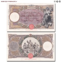 Regno d'Italia, Vittorio Emanuele III, BANCA D'ITALIA, LIRE 500, Capranesi - Mietitrice (fascio), 23.03.1942, Firme: Azzolini, Urbini, mBB, (Crapanzano 320) / banconote italiane (cartamoneta italiana da collezione - banconota da cinquecento lire) | Moruzzi Numismatica