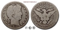 Stati Uniti d'America, USA, DOLLARO 1/2, Barber, 1912, Zecca di Philadelphia, ARGENTO, MB, (KM 116) / USA - United States of America Silver Half Dollar COINS (monete mondiali moderne da collezione - mezzi dollari americani - moneta d'argento) | Moruzzi Numismatica