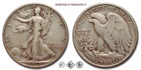 Stati Uniti d'America, USA, DOLLARO 1/2, Walking Liberty, 1937, Zecca di Philadelphia, ARGENTO, MB, (KM 142) USA - United States of America Silver Half Dollar COINS (monete mondiali moderne da collezione - mezzi dollari americani - moneta d'argento) | Moruzzi Numismatica