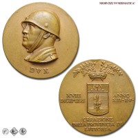 Italia, MUSSOLINI, MEDAGLIA IN BRONZO, Provincia di Littoria, 1935, mSPL, (R), (Casolari XIII-16) / medaglie italiane rare del Ventennio Fascista (medaglie fasciste da collezione - epoca fascista - fascismo italiano) | Moruzzi Numismatica