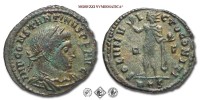COSTANTINO I, PICCOLO BRONZO, 314 d.C., SOLI INVICTO COMITI / R F / R * S il Sole radiato solleva la destra e tiene un globo nella sinistra, Zecca di Roma, qSPL, (RIC 19) / monete romane imperiali antiche (moneta romana imperiale antica - Impero Romano) | Moruzzi Numismatica
