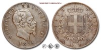 Regno d'Italia, VITTORIO EMANUELE II, LIRE 5 (SCUDO), 1874 M, Zecca di Milano, ARGENTO, BB, (Pagani 498) / monete italiane moderne (moneta italia moderna d'argento - scudi da collezione - Casa Savoia) | Moruzzi Numismatica