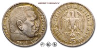Germania, TERZO REICH, MARCHI 5, 1936 J, Paul von Hindenburg, Zecca di Amburgo, ARGENTO, mBB, (KM 94) / Deutsches Reich 5 Reichsmark 1938 A Berlin SILBER (SILVER COINS - monete tedesche d'argento) - German Reich (Germany - Third Reich) | Moruzzi Numismatica