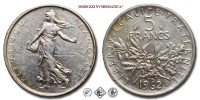 Francia, QUINTA REPUBBLICA, FRANCHI 5, Semeuse, 1962, Zecca di Parigi, ARGENTO, mBB, (Gadoury 770) / France Cinquième République 5 Francs Paris pièces de monnaies françaises (World SILVER coins - monete mondiali europee francesi d'argento - moneta mondiale europea francese da collezione) | Moruzzi Numismatica