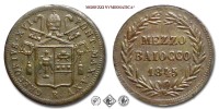 Stato Pontificio, GREGORIO XVI, Cappellari, MEZZO BAIOCCO, 1845 A XV, Zecca di Roma, RAME, mBB, (Pagani 289) / monete papali pontificie (moneta papale pontificia da collezione) | Moruzzi Numismatica