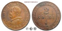 Stato Pontificio, PIO IX, Mastai Ferretti, SOLDI 2, 1866 ANN XXI, Zecca di Roma, RAME, BB, (Pagani 598) / monete papali pontificie (moneta papale pontificia da collezione - 10 CENTESIMI) | Moruzzi Numismatica