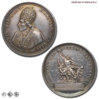 Stato Pontificio, PIO VII, Chiaramonti, MEDAGLIA ANNUALE IN ARGENTO, 1817 ANN XVIII, Restituzione opere d'arte dalla Francia (Laocoonte), Opus Tommaso Mercandetti, SPL, (Bartolotti E817) / medaglie papali pontificie annuali d'argento | Moruzzi Numismatica