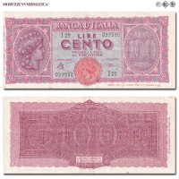 Italia, Luogotenenza, BANCA D'ITALIA, LIRE 100, Italia turrita, 10.12.1944, Firme: Introna, Urbini, BB, (Crapanzano 260A) / banconote italiane (cartamoneta italiana da collezione - banconota da cento lire) | Moruzzi Numismatica