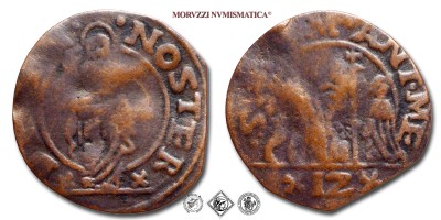 Repubblica di Venezia, MARCANTONIO MEMMO, Doge, SOLDO DA 12 BAGATTINI, 1612-1615, Zecca di Venezia, RAME, B / monete italiane veneziane (moneta italiana veneziana da collezione) | Moruzzi Numismatica