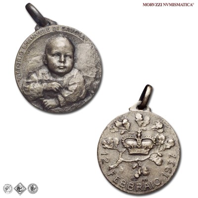 Regno d'Italia, VITTORIO EMANUELE IV, MEDAGLIA IN ARGENTO, Nascita di Vittorio Emanuele Principe di Savoia, 1937, Opus Albino Dal Castagnè, FDC / medaglie italiane commemorative moderne d'argento (Casa Savoia) | Moruzzi Numismatica