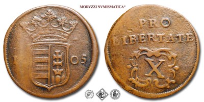 Ungheria, FRANCESCO II RAKOCZI, POLTURA 10, 1705, RAME, qBB, (Huszár 1535a) / Münzen von Franz II. Rákóczi (World COPPER Coins - monete mondiali europee ungheresi - moneta mondiale europea ungherese da collezione) II. Rákóczi Ferenc Magyarország vezérlő fejedelme | Moruzzi Numismatica