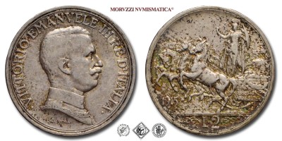 Regno d'Italia, VITTORIO EMANUELE III, LIRE 2, Quadriga briosa, 1915, Zecca di Roma, ARGENTO, BB, (Pagani 738) / monete italiane moderne d'argento (moneta italiana moderna da collezione - Casa Savoia) | Moruzzi Numismatica