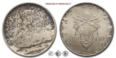 Città del Vaticano, GIOVANNI XXIII, Roncalli, LIRE 500, 1961 AN III, Zecca di Roma, ARGENTO, q​​​​​​​FDC, (Pagani 853) / monete papali pontificie vaticane d'argento (moneta papale pontificia vaticana da collezione) | Moruzzi Numismatica