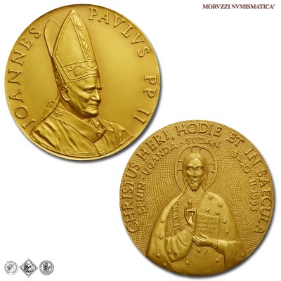 Città del Vaticano, GIOVANNI PAOLO II, Wojtyla, MEDAGLIA IN BRONZO, Viaggio in Benin-Uganda-Sudan, 1993, Opus L. Pancotto, FDC, (R), (CRW 0885) / Papież Jan Paweł II Karol Józef Wojtyła (medaglie papali pontificie vaticane rare da collezione) | Moruzzi Numismatica