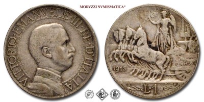 Regno d'Italia, VITTORIO EMANUELE III, LIRA, Quadriga veloce, 1913, Zecca di Roma, ARGENTO, BB, (Pagani 772) / monete italiane moderne d'argento (moneta italiana moderna da collezione - Casa Savoia) | Moruzzi Numismatica
