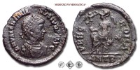 VALENTINIANO II, PICCOLO BRONZO, 378-383 d.C., VRBS ROMA / ANTB / stella a destra / Roma seduta con Vittoria su globo e lancia, Zecca di Antiochia, MB, (RIC 51) / monete romane imperiali antiche (moneta romana imperiale antica - Impero Romano) | Moruzzi Numismatica