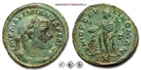 MASSIMIANO ERCULEO, FOLLIS, 303-305 d.C., GENIO POPVLI ROMANI / S F / PTR il Genio stante con patera e cornucopia, Zecca di Treviri, BRONZO, mBB, (RIC 582b) / monete romane imperiali antiche (moneta romana imperiale antica della Tetrarchia - Impero Romano) | Moruzzi Numismatica