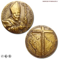 Città del Vaticano, GIOVANNI PAOLO II, Wojtyla, MEDAGLIA IN BRONZO, Visita in Venezuela-Perú-Ecuador, 1985, Opus Mario Rudelli, FDC, (R), (CRW 0500) / Papież Jan Paweł II Karol Józef Wojtyła (medaglie papali pontificie vaticane rare da collezione) | Moruzzi Numismatica
