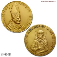 Città del Vaticano, GIOVANNI PAOLO II, Wojtyla, MEDAGLIA IN BRONZO, Giornata di Preghiera Assisi, 2002, Opus Loredana Pancotto, FDC, (R) / Papież Jan Paweł II Karol Józef Wojtyła (medaglie papali pontificie vaticane rare da collezione) | Moruzzi Numismatica