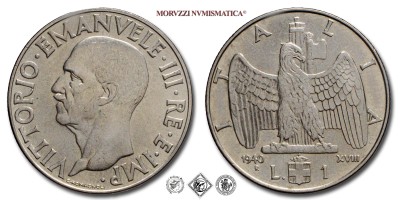 Regno d'Italia, VITTORIO EMANUELE III, LIRA, Impero, 1940 XVIII, Zecca di Roma, ACMONITAL, SPL, (Pagani 794) / monete italiane moderne (moneta italiana moderna da collezione - Casa Savoia) | Moruzzi Numismatica