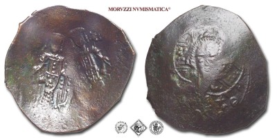 MANUELE I, BILLONE, 1143-1180 d.C., IC-XC Busto nimbato frontale di Cristo / MANOVHΛ ΔECΠOT L'imperatore stante loricato, tiene globo crucigero e labaro è incoronato dalla Vergine, Zecca di Costantinopoli, BB, (Sear 1962) / monete bizantine antiche (moneta bizantina antica - Impero Bizantino) | Moruzzi Numismatica