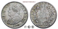 Stato Pontificio, PIO IX, Mastai Ferretti, SOLDI 10, 1867 A XXII, Zecca di Roma, ARGENTO, mSPL, (Pagani 579) / monete papali pontificie d'argento (moneta papale pontificia da collezione) | Moruzzi Numismatica