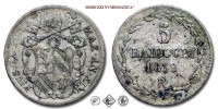 Stato Pontificio, PIO IX, Mastai Ferretti, BAIOCCHI 5, 1858 AN XIII, Zecca di Roma, ARGENTO, BB, (Pagani 464) / monete papali pontificie d'argento (moneta papale pontificia da collezione ) | Moruzzi Numismatica