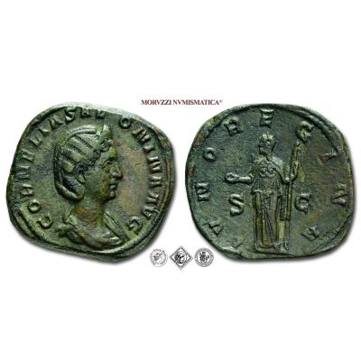 SALONINA, Moglie di Gallieno, 254-268 d.C., SESTERZIO, Emissione: 255-256 d.C., Zecca di Roma, Rif. bibl. R.I.C., 46/S; Cohen, 62; Metallo: AE, gr. 25,84, (MR148845), Diam.: mm. 31,16, SPL, (R)

Ex Triton 9 n. 1565.
