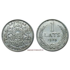 Latvia, REPUBBLICA, 1918-1939, LATS, Emissione: 1924, Rif. bibl. KM, 7; Metallo: AR, gr. 4,98, (ME120433), Diam.: mm. 22,65, mBB