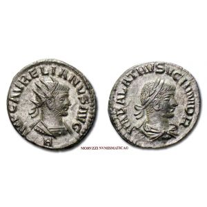 VABALLATO e AURELIANO, ANTONINIANO, 270-272 d.C., VABALATHVS VCRIMDR, zecca di Antiochia, SPL, (R), (RIC 381/S) / Aurelian and Vaballathus ANTONINIANUS ancient coins (monete romane imperiali antiche rare - moneta romana antica rara - Impero Romano)