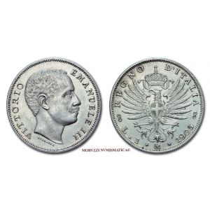 Regno d'Italia, VITTORIO EMANUELE III, 1 LIRA, 1905, Aquila Sabauda, zecca di Roma, ARGENTO, qFDC, (RR), (Pagani 765) / monete italiane d'argento