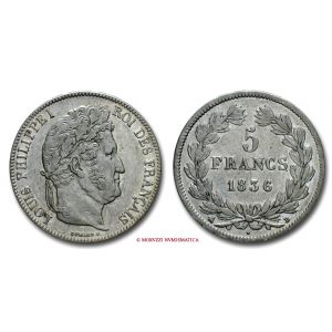 Francia, LUIGI FILIPPO I 1830-1848, FRANCHI 5, 1836